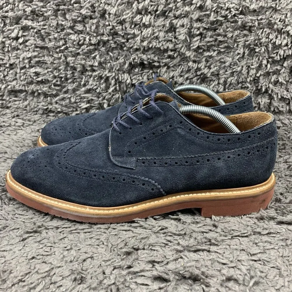 J.Crew Kenton Wingtip Oxford Shoes, Men’s Size 10.5 – Navy Suede